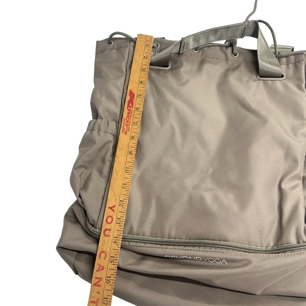 Beyond Yoga Backpack Taupe Gray Drawstring Gym‎ Travel Athleisure NWT Bag